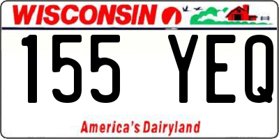 WI license plate 155YEQ