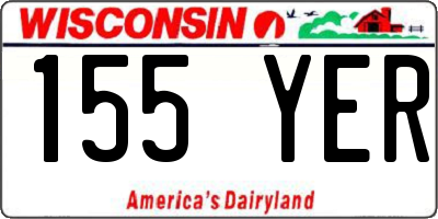 WI license plate 155YER