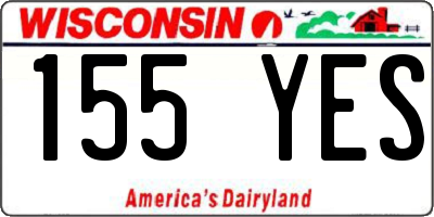 WI license plate 155YES