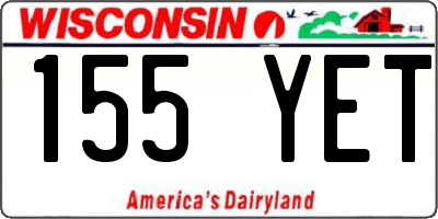 WI license plate 155YET
