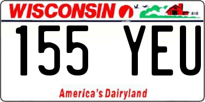 WI license plate 155YEU