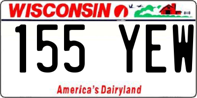 WI license plate 155YEW