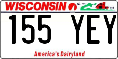 WI license plate 155YEY