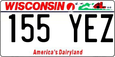 WI license plate 155YEZ