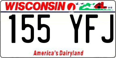 WI license plate 155YFJ