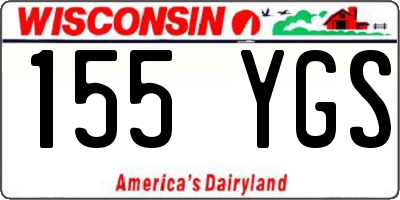 WI license plate 155YGS