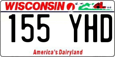 WI license plate 155YHD