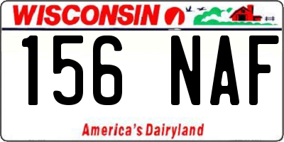 WI license plate 156NAF