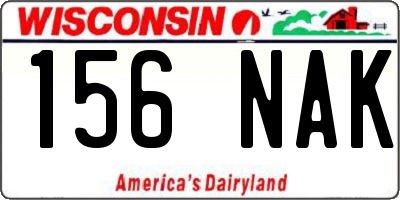 WI license plate 156NAK