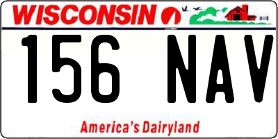WI license plate 156NAV