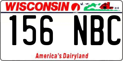 WI license plate 156NBC