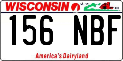 WI license plate 156NBF