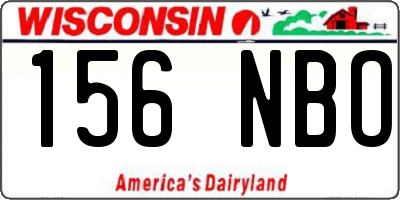 WI license plate 156NBO