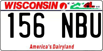 WI license plate 156NBU