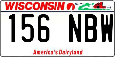 WI license plate 156NBW