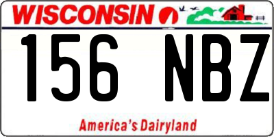 WI license plate 156NBZ