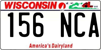 WI license plate 156NCA