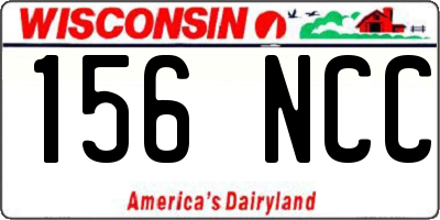 WI license plate 156NCC