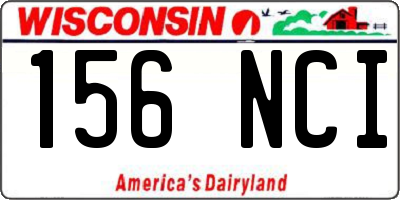WI license plate 156NCI