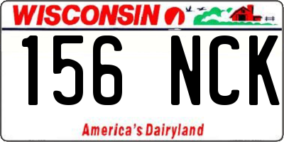 WI license plate 156NCK