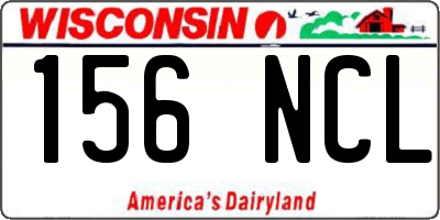 WI license plate 156NCL