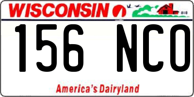 WI license plate 156NCO