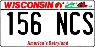 WI license plate 156NCS