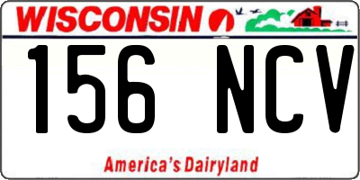 WI license plate 156NCV