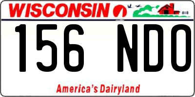 WI license plate 156NDO