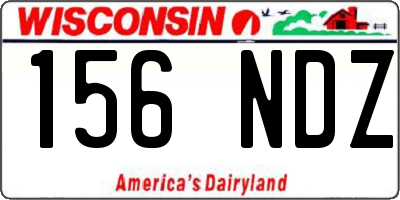 WI license plate 156NDZ