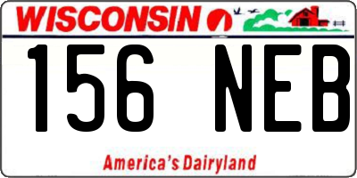 WI license plate 156NEB