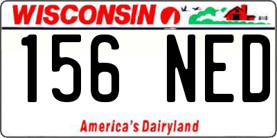 WI license plate 156NED
