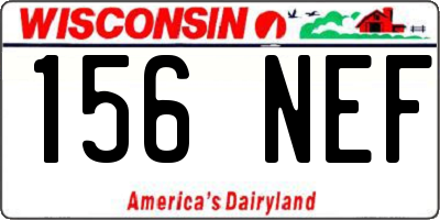 WI license plate 156NEF