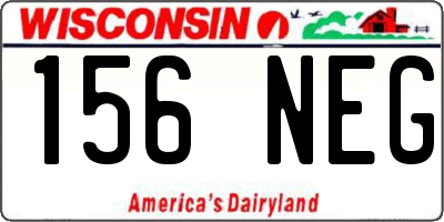 WI license plate 156NEG