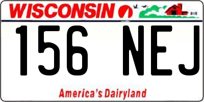 WI license plate 156NEJ