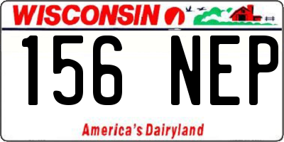 WI license plate 156NEP