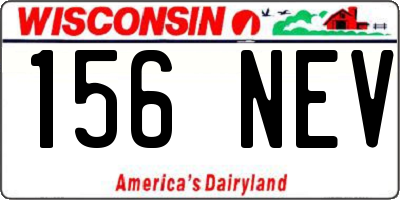 WI license plate 156NEV
