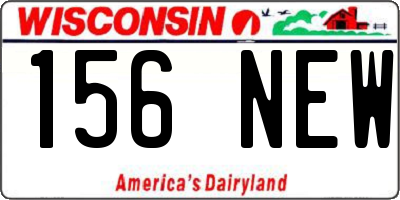 WI license plate 156NEW