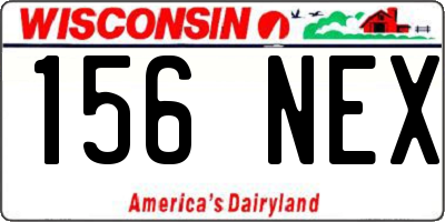 WI license plate 156NEX