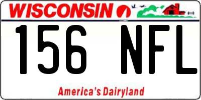 WI license plate 156NFL