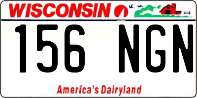 WI license plate 156NGN