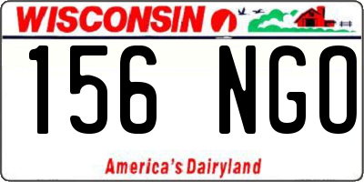 WI license plate 156NGO