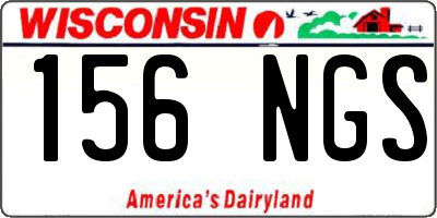 WI license plate 156NGS