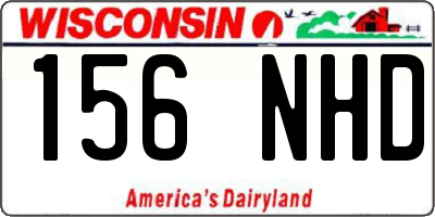 WI license plate 156NHD