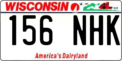 WI license plate 156NHK