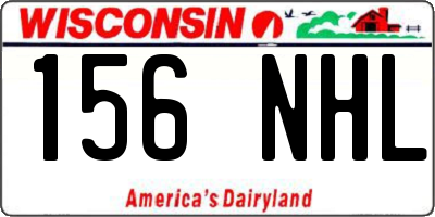 WI license plate 156NHL