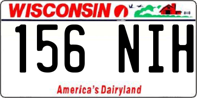 WI license plate 156NIH