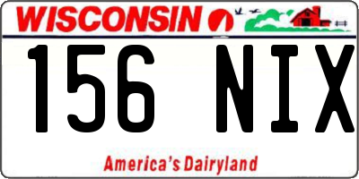 WI license plate 156NIX