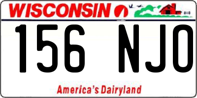 WI license plate 156NJO