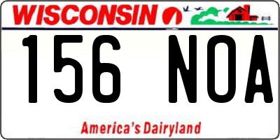 WI license plate 156NOA